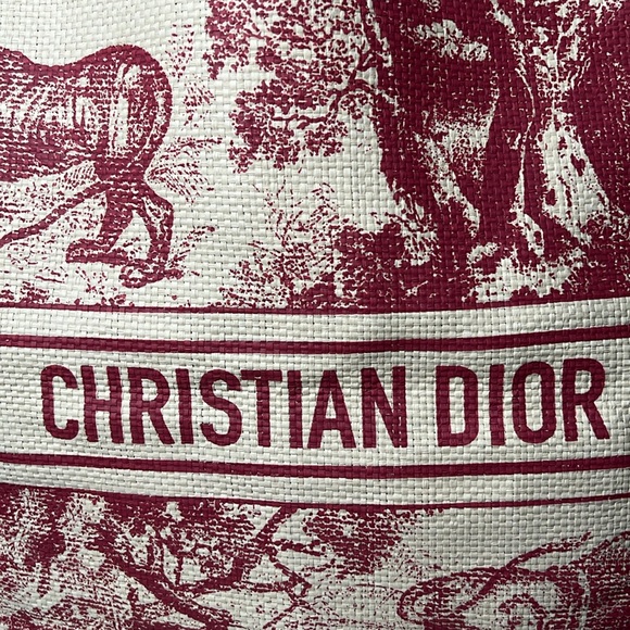 CHRISTIAN DIOR Beauty Straw Dioriviera Tote Pink NWOT - Picture 3 of 15